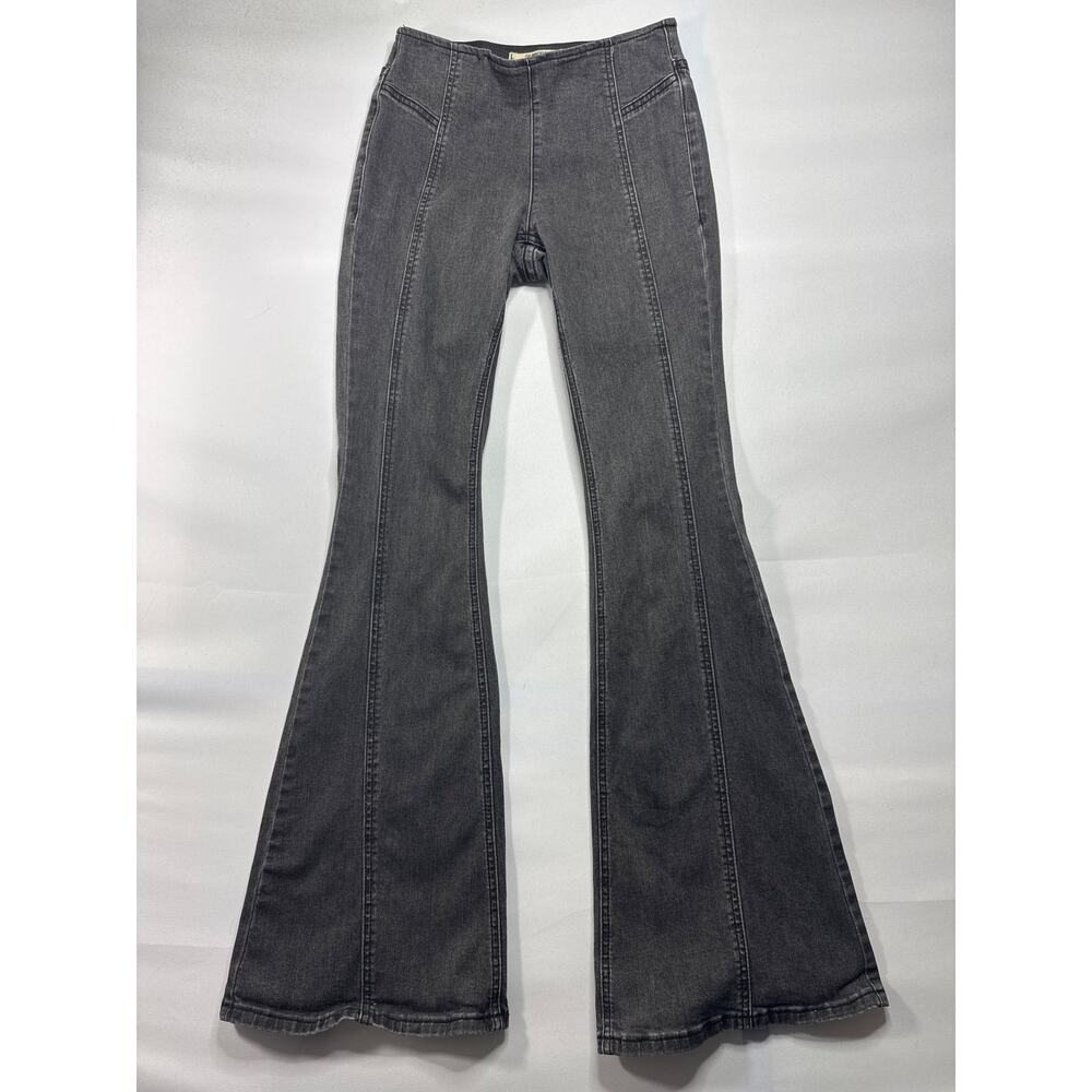 Rock & Roll  Women's Pull On Flare Gray Denim Jeans - Size‎ 27x34 (26x33)*